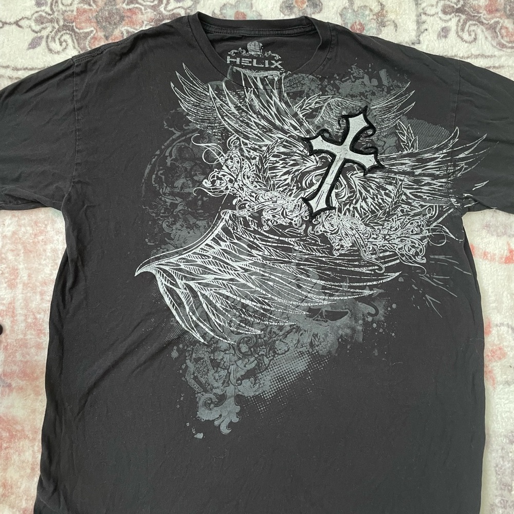 Oversized Y2K Grunge Affliction T-Shirt | size L